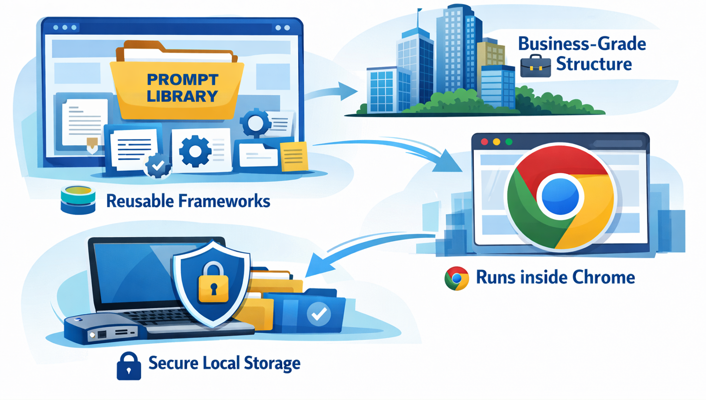 Centralized prompt library in browser