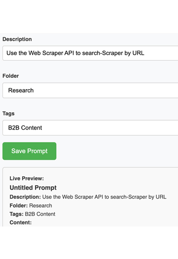 Save prompts interface